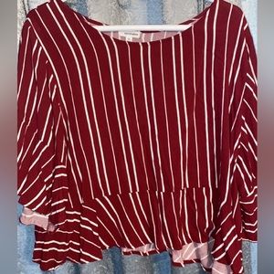 Blouse red and white